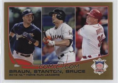 2013 Topps - [Base] - Gold #246 - League Leaders - 2012 NL Home Run Leaders (Ryan Braun, Giancarlo Stanton, Jay Bruce) /2013