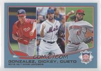 League Leaders - 2012 NL Wins Leaders (Gio Gonzalez, R.A. Dickey, Johnny Cueto)