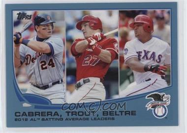 2013 Topps - [Base] - Wal-Mart Blue #294 - League Leaders - AL Batting Average Leaders (Miguel Cabrera, Mike Trout, Adrian Beltre)