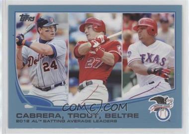 2013 Topps - [Base] - Wal-Mart Blue #294 - League Leaders - AL Batting Average Leaders (Miguel Cabrera, Mike Trout, Adrian Beltre)