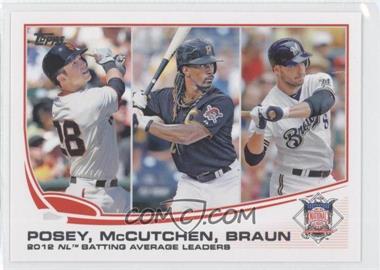 2013 Topps - [Base] #189 - League Leaders - 2012 NL Batting Average Leaders (Buster Posey, Andrew McCutchen, Ryan Braun)