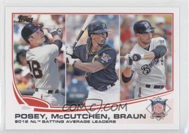 2013 Topps - [Base] #189 - League Leaders - 2012 NL Batting Average Leaders (Buster Posey, Andrew McCutchen, Ryan Braun)