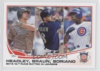 2013 Topps - [Base] #272 - League Leaders - 2012 NL Runs Batted In Leaders (Chase Headley, Ryan Braun, Alfonso Soriano)