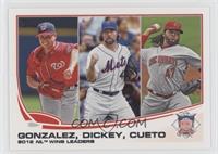 League Leaders - Gio Gonzalez, R.A. Dickey, Johnny Cueto