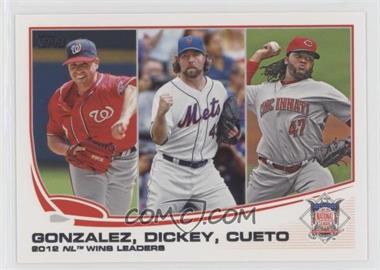 2013 Topps - [Base] #287 - League Leaders - Gio Gonzalez, R.A. Dickey, Johnny Cueto