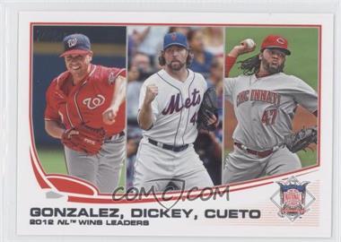 2013 Topps - [Base] #287 - League Leaders - Gio Gonzalez, R.A. Dickey, Johnny Cueto