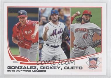 2013 Topps - [Base] #287 - League Leaders - Gio Gonzalez, R.A. Dickey, Johnny Cueto