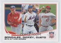 League Leaders - Gio Gonzalez, R.A. Dickey, Johnny Cueto