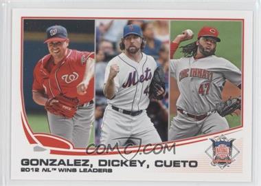 2013 Topps - [Base] #287 - League Leaders - Gio Gonzalez, R.A. Dickey, Johnny Cueto