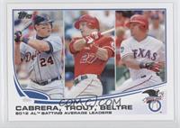 League Leaders - AL Batting Average Leaders (Miguel Cabrera, Mike Trout, Adrian…