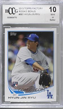 2013 Topps - [Base] #661.3 - Factory Set Variation - Hyun-jin Ryu (Wind Up) [BCCG 10 Mint or Better]