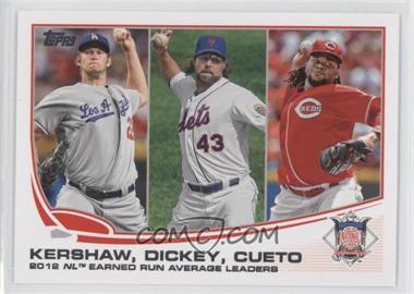 2013 Topps - [Base] #81 - League Leaders - NL Earned Run Average Leaders (Clayton Kershaw, R.A. Dickey, Johnny Cueto)