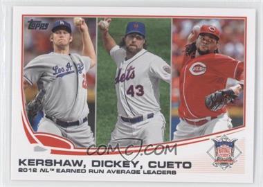 2013 Topps - [Base] #81 - League Leaders - NL Earned Run Average Leaders (Clayton Kershaw, R.A. Dickey, Johnny Cueto)