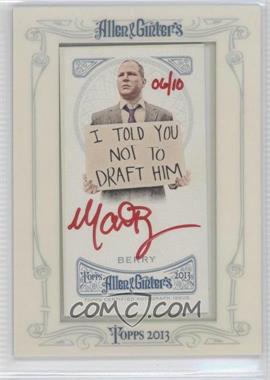 2013 Topps Allen & Ginter's - Framed Mini Autographs - Red Ink #AGA-MBY - Matthew Berry /10