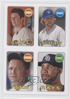 2013 Topps Archives - 1969 4-In-1 Stickers #69S-PDCP - Buster Posey, R.A. Dickey, Miguel Cabrera, David Price