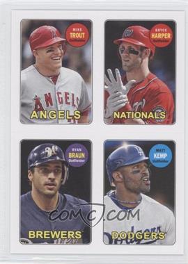 2013 Topps Archives - 1969 4-In-1 Stickers #69S-THBK - Mike Trout, Bryce Harper, Ryan Braun, Matt Kemp