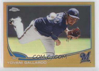 2013 Topps Chrome - [Base] - Gold Refractor #13 - Yovani Gallardo /50