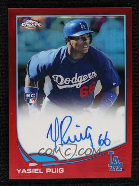 2013 Topps Chrome - [Base] - Red Refractor Rookie Autographs #YP - Yasiel Puig /25