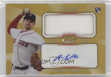 2013 Topps Finest - Autograph Jumbo Relic Rookie Refractor - Gold #AJR-AW - Allen Webster /50