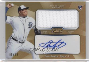 2013 Topps Finest - Autograph Jumbo Relic Rookie Refractor - Gold #AJR-BR - Bruce Rondon /50