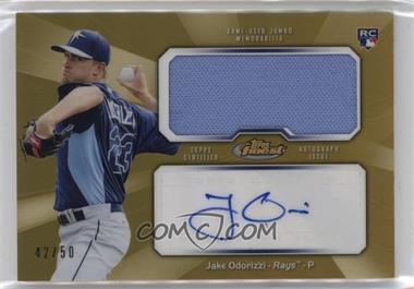 2013 Topps Finest - Autograph Jumbo Relic Rookie Refractor - Gold #AJR-JO - Jake Odorizzi /50