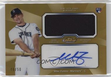 2013 Topps Finest - Autograph Jumbo Relic Rookie Refractor - Gold #AJR-MZ - Mike Zunino /50