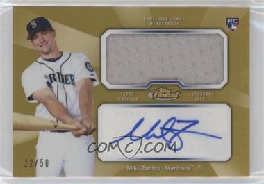 2013 Topps Finest - Autograph Jumbo Relic Rookie Refractor - Gold #AJR-MZ - Mike Zunino /50