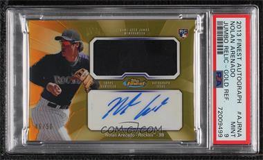 2013 Topps Finest - Autograph Jumbo Relic Rookie Refractor - Gold #AJR-NA - Nolan Arenado /50 [PSA 9 MINT]