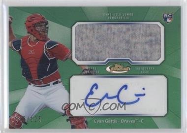 2013 Topps Finest - Autograph Jumbo Relic Rookie Refractor - Green #AJR-EG - Evan Gattis /125