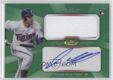 2013 Topps Finest - Autograph Jumbo Relic Rookie Refractor - Green #AJR-OA - Oswaldo Arcia /125