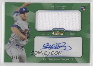 2013 Topps Finest - Autograph Jumbo Relic Rookie Refractor - Green #AJR-PR - Paco Rodriguez /125