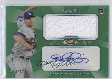 2013 Topps Finest - Autograph Jumbo Relic Rookie Refractor - Green #AJR-PR - Paco Rodriguez /125