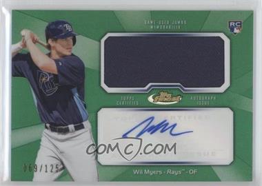2013 Topps Finest - Autograph Jumbo Relic Rookie Refractor - Green #AJR-WM - Wil Myers /125