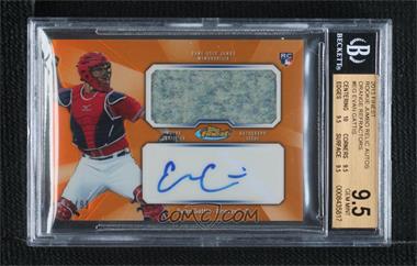 2013 Topps Finest - Autograph Jumbo Relic Rookie Refractor - Orange #AJR-EG - Evan Gattis /99 [BGS 9.5 GEM MINT]