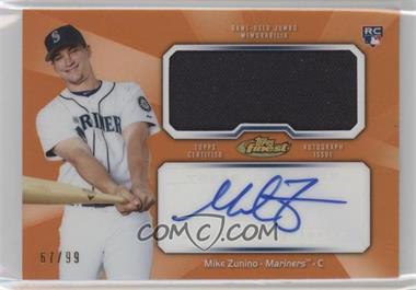 2013 Topps Finest - Autograph Jumbo Relic Rookie Refractor - Orange #AJR-MZ - Mike Zunino /99