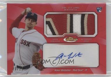 2013 Topps Finest - Autograph Jumbo Relic Rookie Refractor - Red #AJR-AW - Allen Webster /25