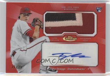 2013 Topps Finest - Autograph Jumbo Relic Rookie Refractor - Red #AJR-TS - Tyler Skaggs /25