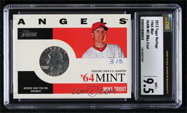 2013 Topps Heritage - '64 Mint #64M-MT - Mike Trout /5 [CSG 9.5 Mint Plus]