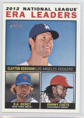 2013 Topps Heritage - [Base] #1 - League Leaders - Clayton Kershaw, R.A. Dickey, Johnny Cueto