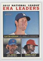 League Leaders - Clayton Kershaw, R.A. Dickey, Johnny Cueto