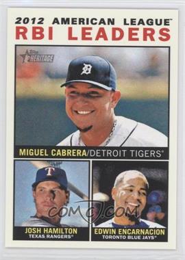 2013 Topps Heritage - [Base] #12 - League Leaders - Miguel Cabrera, Josh Hamilton, Edwin Encarnacion