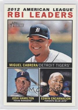 2013 Topps Heritage - [Base] #12 - League Leaders - Miguel Cabrera, Josh Hamilton, Edwin Encarnacion