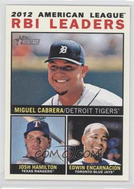 2013 Topps Heritage - [Base] #12 - League Leaders - Miguel Cabrera, Josh Hamilton, Edwin Encarnacion