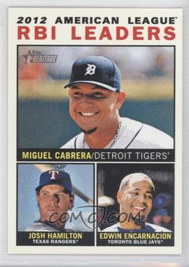 2013 Topps Heritage - [Base] #12 - League Leaders - Miguel Cabrera, Josh Hamilton, Edwin Encarnacion