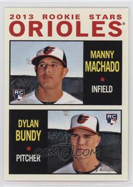 2013 Topps Heritage - [Base] #201 - Rookie Stars - Manny Machado, Dylan Bundy