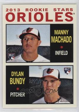 2013 Topps Heritage - [Base] #201 - Rookie Stars - Manny Machado, Dylan Bundy