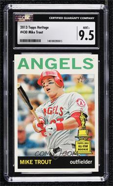 2013 Topps Heritage - [Base] #430.2 - Action Variation - Mike Trout [CGC 9.5 Mint+]