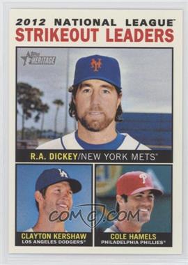 2013 Topps Heritage - [Base] #5 - League Leaders - R.A. Dickey, Clayton Kershaw, Cole Hamels