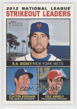 2013 Topps Heritage - [Base] #5 - League Leaders - R.A. Dickey, Clayton Kershaw, Cole Hamels