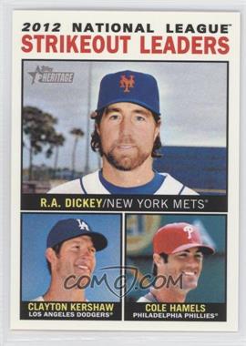 2013 Topps Heritage - [Base] #5 - League Leaders - R.A. Dickey, Clayton Kershaw, Cole Hamels